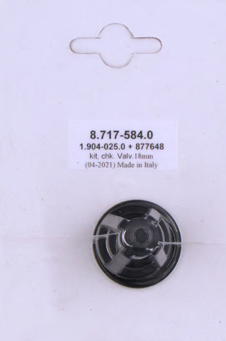 Check Valve Kit(Single); Hotsy / Hawk 18mm(6 req'd per pump)