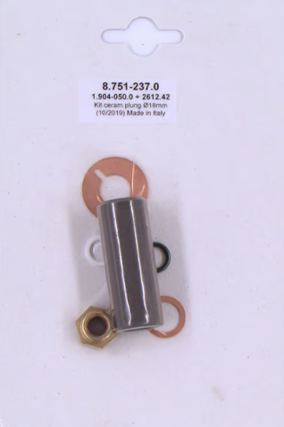 Ceramic Plunger Kit; 18mm c/w Nut and Copper Seals