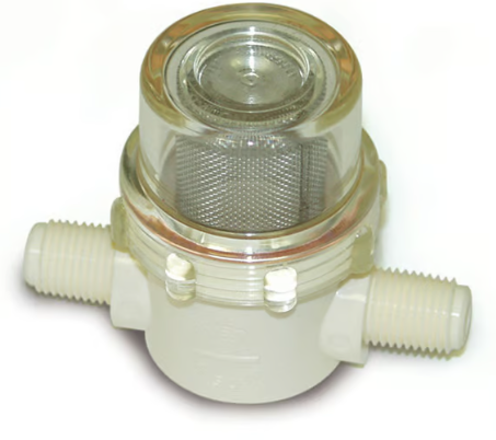 In-Line Filter; 1/2" MNPT, 80 Mesh, Clear Bowl