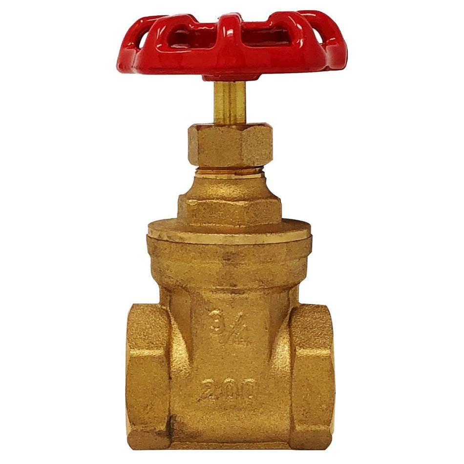 Gate Valve; Brass ¾"