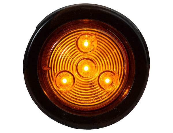 SKU #3369 - 2 Inch Amber Round Marker/Clearance Light With 4 LEDs Kit (Includes Grommet)